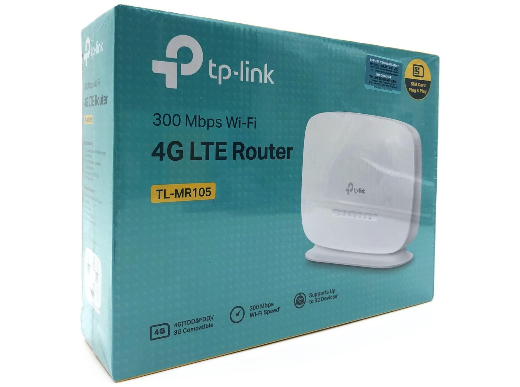 4G LTE router – TP-Link TL-MR105 V1, 300 Mbps Wi?Fi, desktop billede