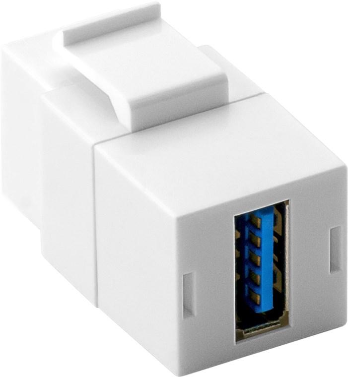 USB vægmodul hun-hun - Goobay 79927, hvid billede