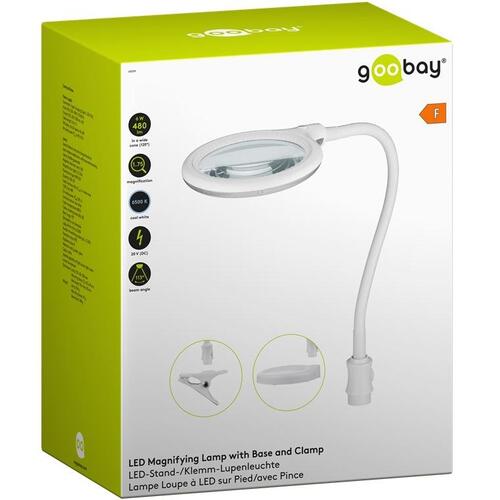 LED luplampe 1,75x med fod/klemme – Goobay, hvid