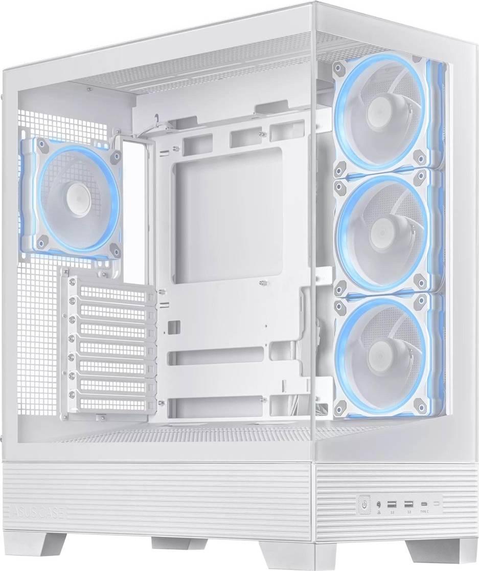 PC kabinet Asus A31 Plus TG ARGB – hvid (ATX)
