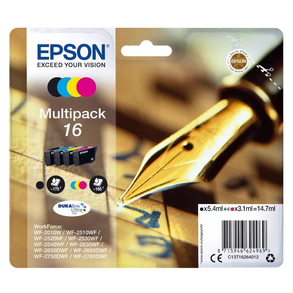 Blækpatroner multipack - Epson 16, sort/cyan/magenta/gul billede
