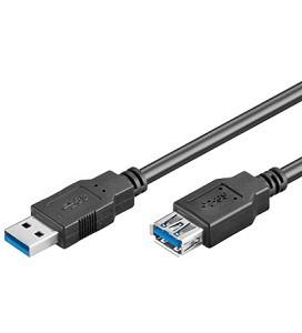 USB 3.0 forlænger kabel – Goobay, A han til A hun, 1,8 m, sort