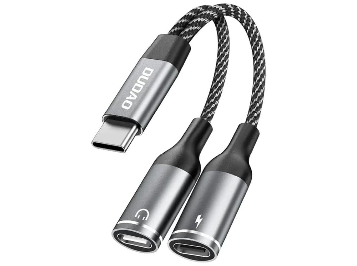 DUDAO L13C+ USB-C Splitter. 2 i 1 Opladning og Earphone Adapter