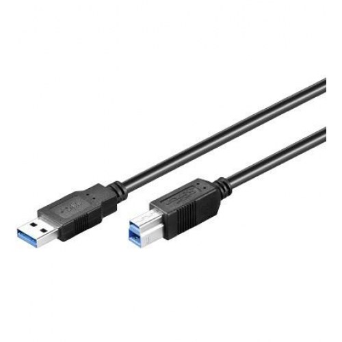 USB 3.0 kabel A til B 1,8 m – Goobay – sort