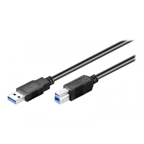 USB 3.0 kabel A til B 1,8 m – Goobay – sort