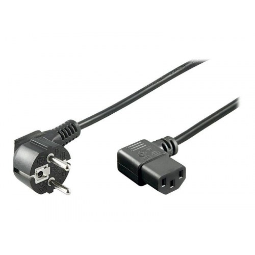 Strømkabel med vinkel Goobay 2 m – IEC C13 til CEE 7/7, sort