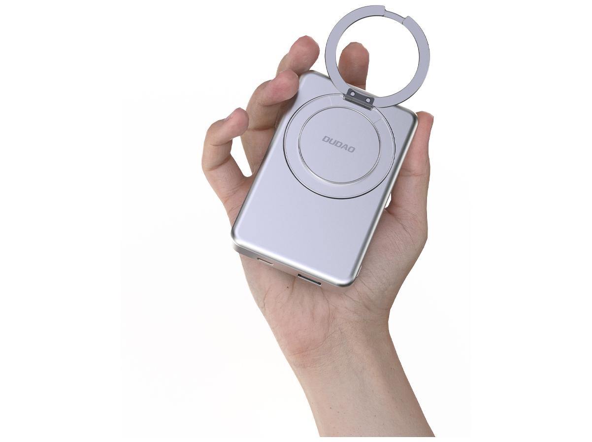 Dudao K28S Wireless Powerbank 5000mAh. 20W, MagSafe, Trådløs & USB-C. Silver