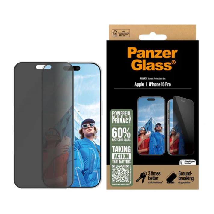 Skærmbeskyttelse PanzerGlass Privacy til iPhone 16 Pro 6,3 - Ultra?Wide Fit billede