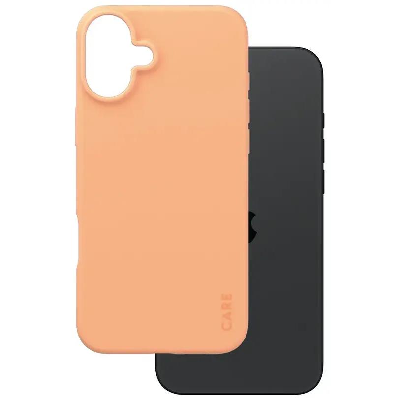 CARE by PanzerGlass - Bagsidecover til mobiltelefon - termoplastisk polyuretan (TPU), silikonebelægning - ferskenplys - for Apple iPhone 16 Plus