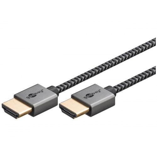 HDMI-kabel Goobay Plus Series 2.1 Slim 8K 60 Hz 0,5 m - sort/sølv