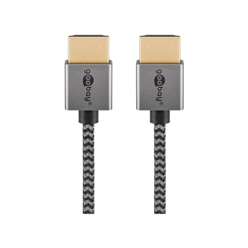 HDMI-kabel Goobay Plus Series 2.1 Slim 8K 60 Hz 0,5 m - sort/sølv