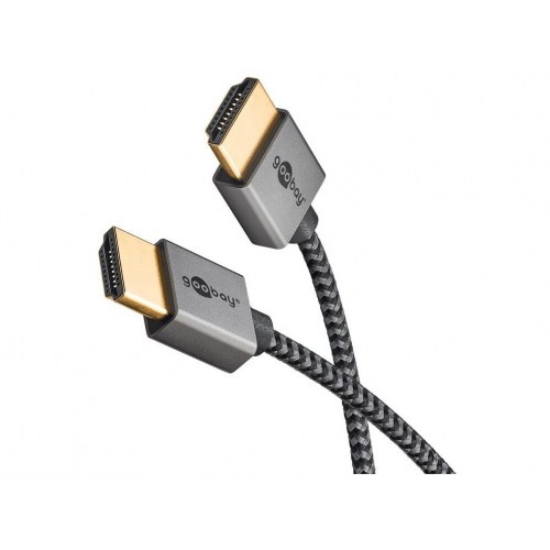 HDMI-kabel Goobay Plus Series 2.1 Slim 8K 60 Hz 0,5 m - sort/sølv