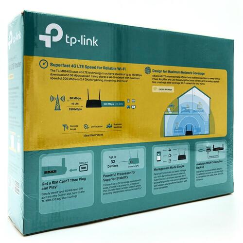 4G LTE router – TP-Link TL-MR6400, 300 Mbps, 2,4 GHz