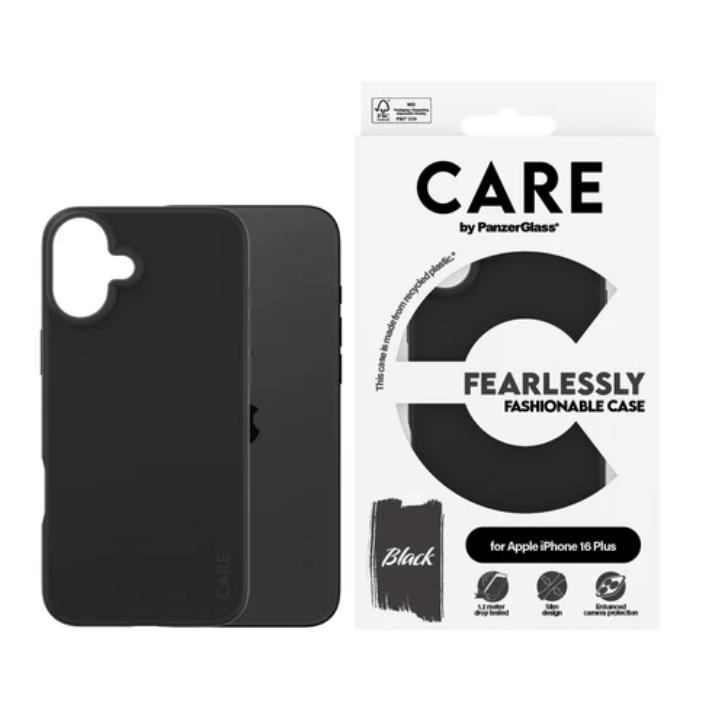 Mobilcover PanzerGlass CARE Fashionable til iPhone 16 Plus - sort