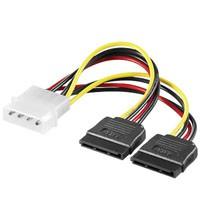 SATA strømadapter 4-pin til 2x 15-pin – Goobay, 13 cm billede
