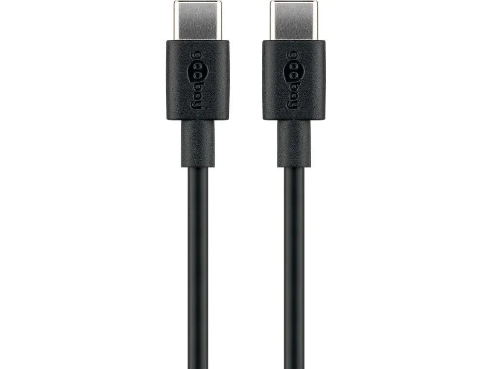USB-C kabel 2 m - Goobay USB 2.0, 60 W, sort billede