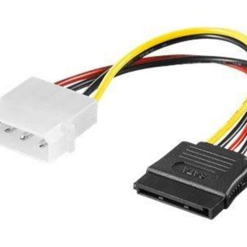 Strømkabel adapter SATA strøm 4-pin til 15-pin – Goobay 13 cm