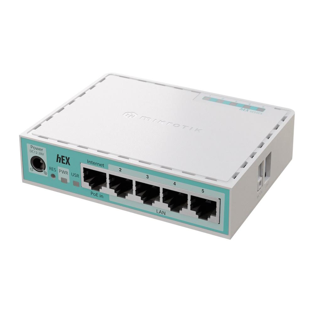 Router gigabit MikroTik hEX E50UG - 5-port med PoE-in og USB billede