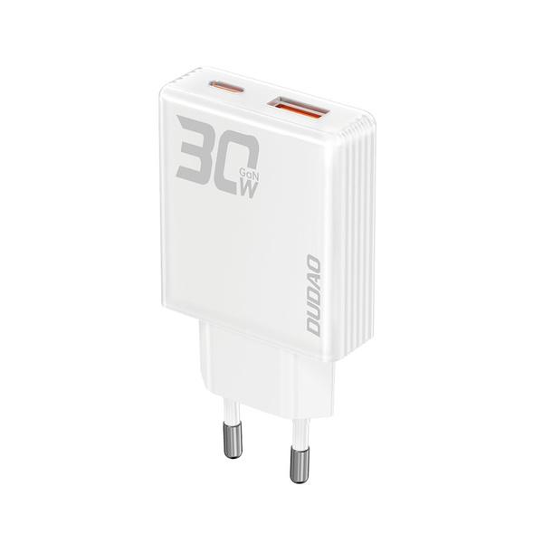 Vægoplader 30 W GaN med USB?C og USB?A - Dudao A30EU billede