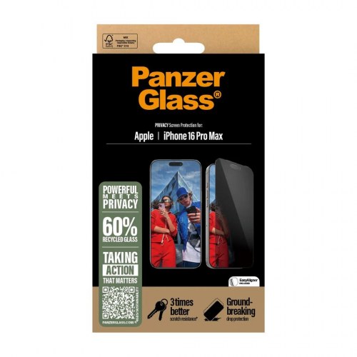 Skærmbeskyttelse med privatliv PanzerGlass til iPhone 16 Pro Max 6,9? - Ultra?Wide Fit