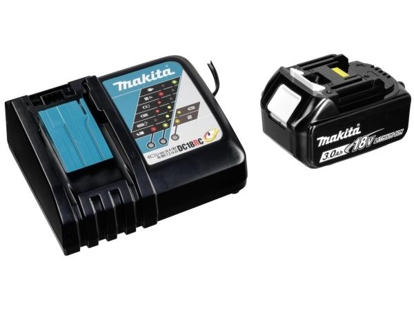 Batterioplader med 18V batteri - Makita BL1830B + DC18RC (3,0 Ah) billede