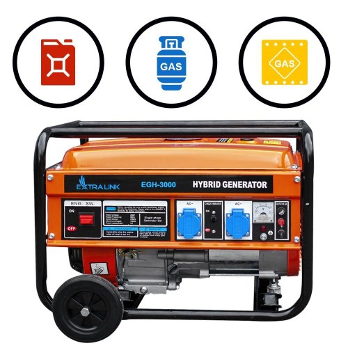 Strømaggregat hybrid – Extralink EGH-3000, 3,0 kW, 1-faset