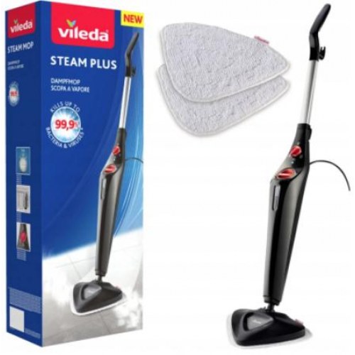 Damprenser Vileda Steam Plus 3.0 med 2 mikrofiberpuder