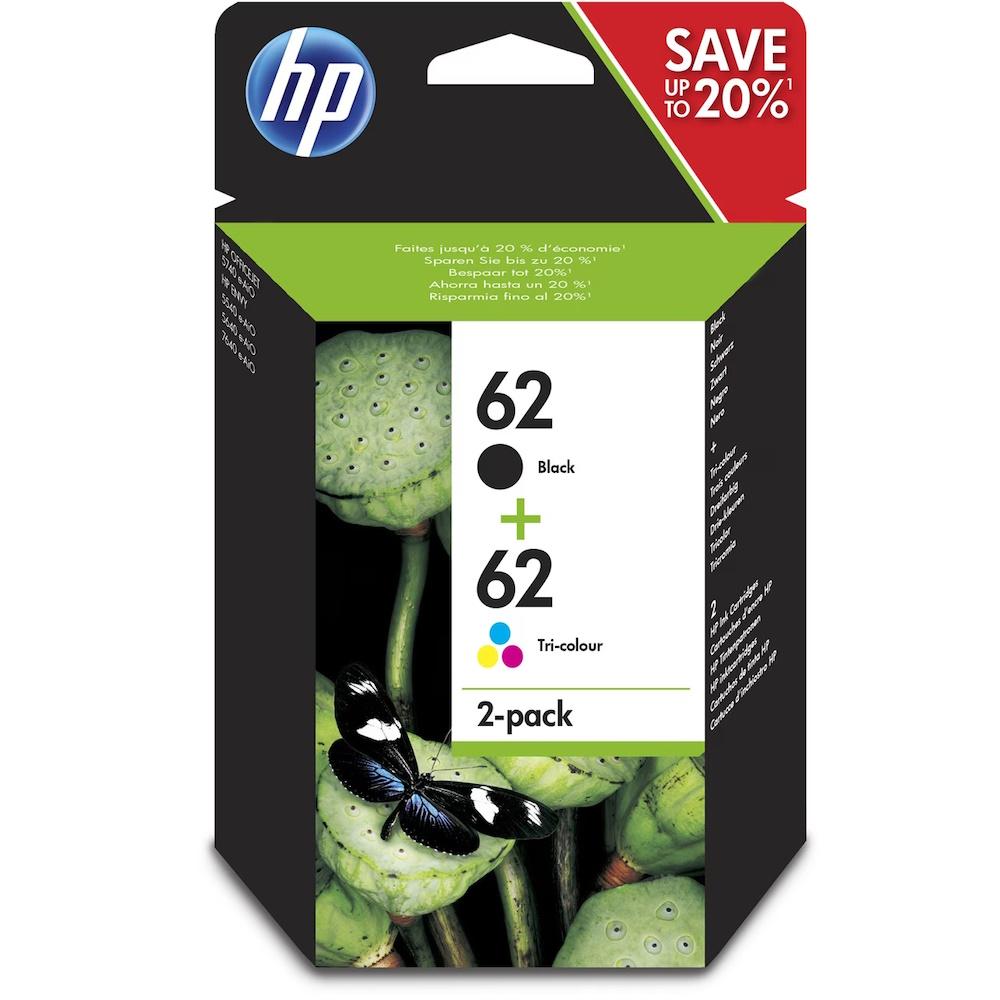 Blækpatroner HP 62 sort + trefarvet - 2?pak