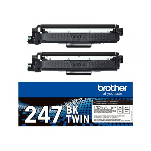 Toner Brother TN-247BK sort - højtydende (2-pak)