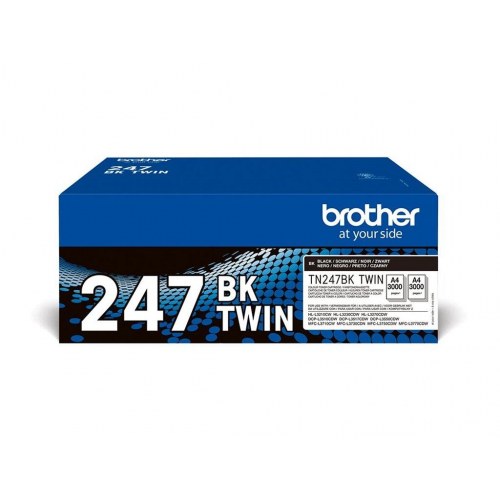 Toner Brother TN-247BK sort - højtydende (2-pak)