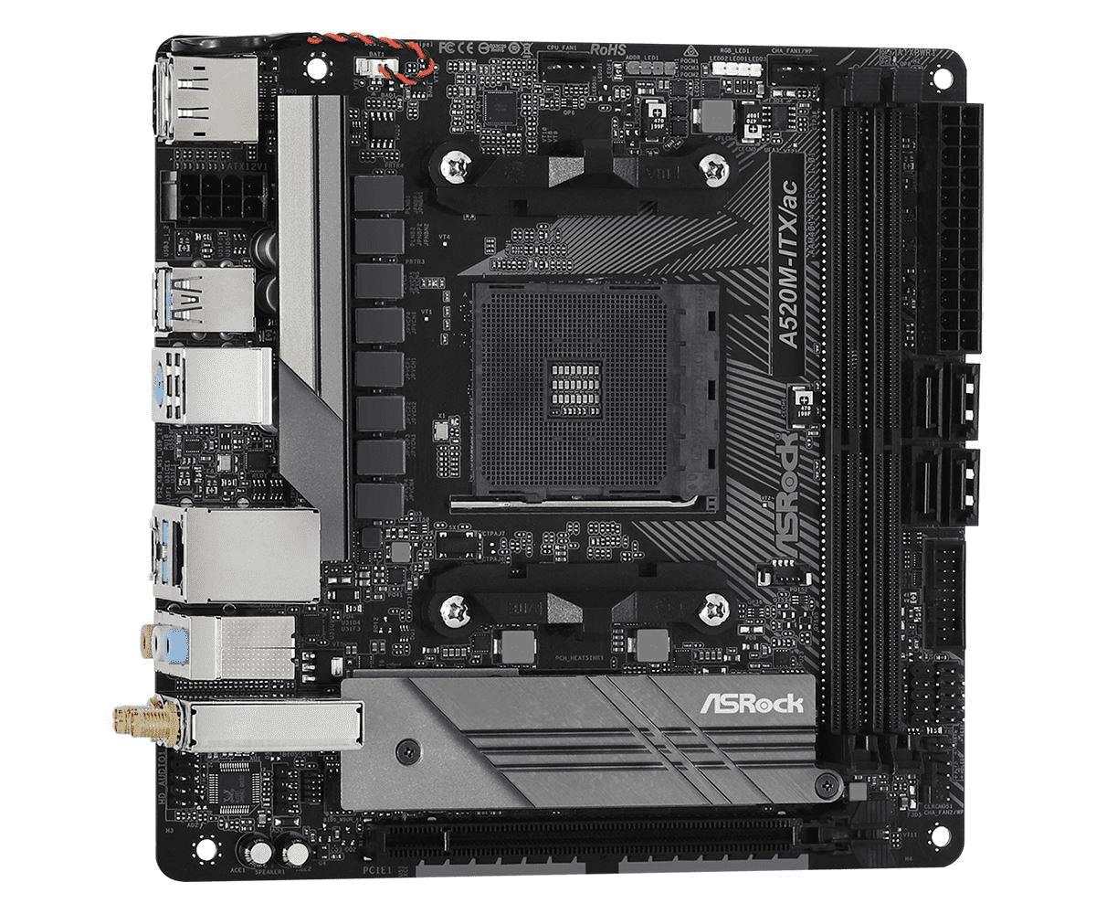 Bundkort mini ITX – ASRock A520M-ITX/ac, AM4, AMD A520