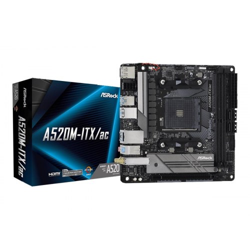 Bundkort mini ITX – ASRock A520M-ITX/ac, AM4, AMD A520
