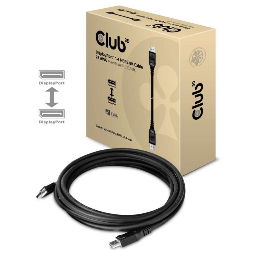 DisplayPort kabel 1.4 5 m – Club 3D (sort)
