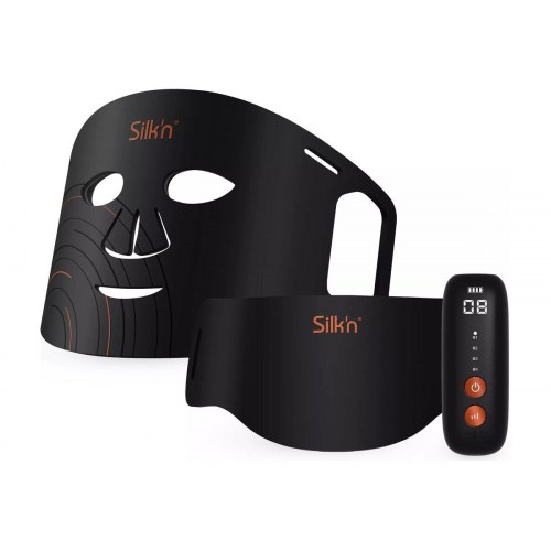 LED lysterapi maske til ansigt og hals – Home Skinovations Silk'n Dual LED, trådløs, sort