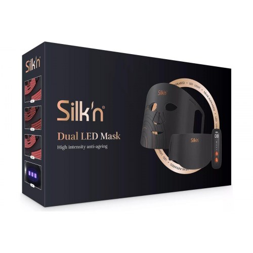 LED lysterapi maske til ansigt og hals – Home Skinovations Silk'n Dual LED, trådløs, sort