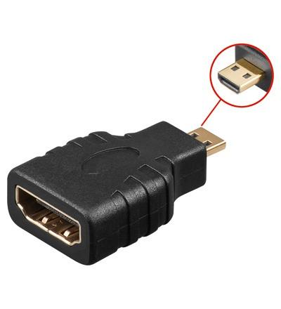 HDMI adapter - Goobay Micro HDMI (D han) til HDMI (A hun) billede