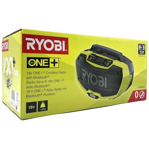 Radio med Bluetooth - Ryobi One+ R18RH-0, sort/gul, 14 W