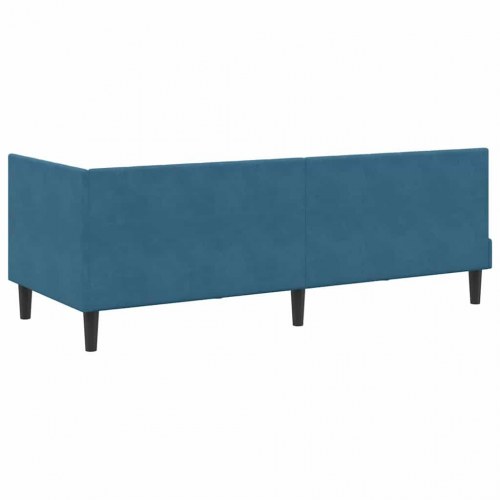 Hjørnesengramme blå 80 x 200 cm - fløjl