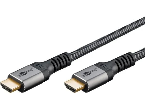 HDMI-kabel 10 m – Goobay High Speed med Ethernet, grå billede