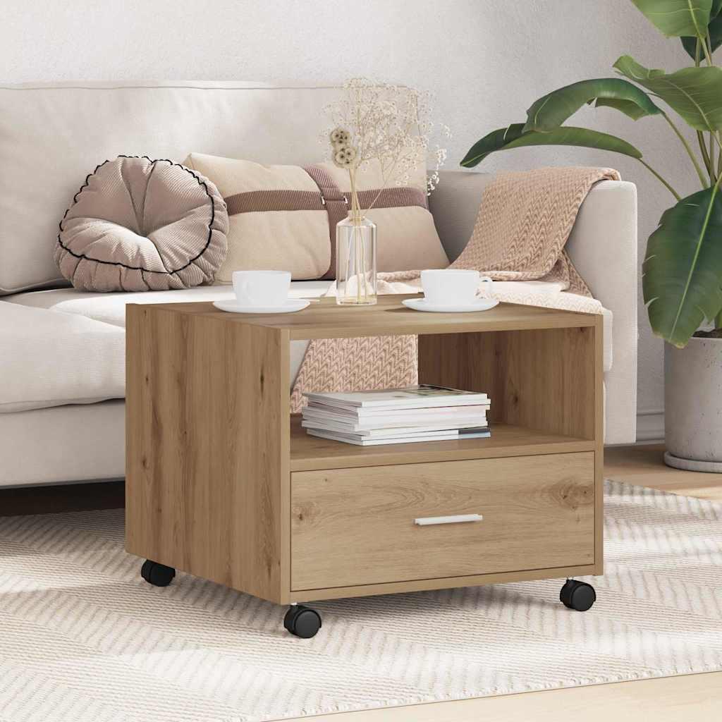 Sofabord med skuffe artisan eg 55 x 55 x 45 cm Konstrueret træ
