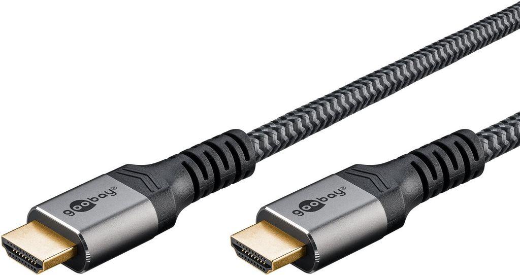HDMI-kabel 3 m – Goobay High Speed med Ethernet (grå) billede