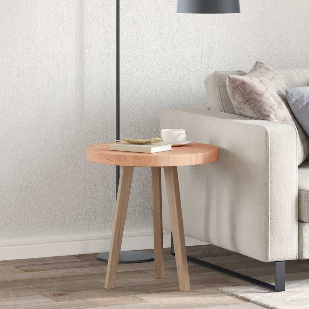 Bordplade Lysebrun Ø 50 x 4 cm Solid egetræ