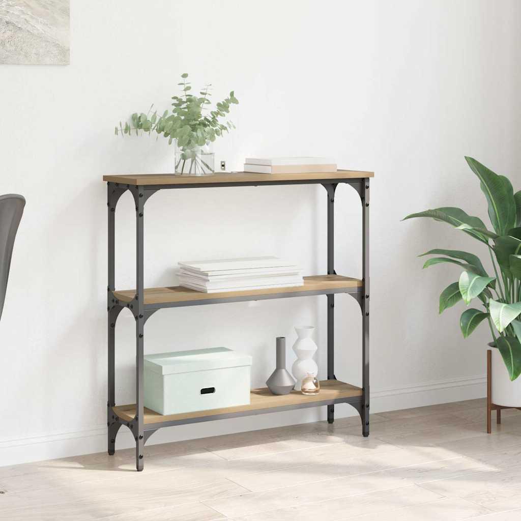 Konsolbord artisan eg 75 x 22.5 x 75 cm Ingeniørt træ og metal