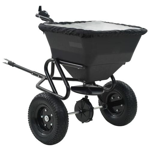 Saltspreder strøtrækvogn PVC og stål 125 x 74 x 79 cm 45 l