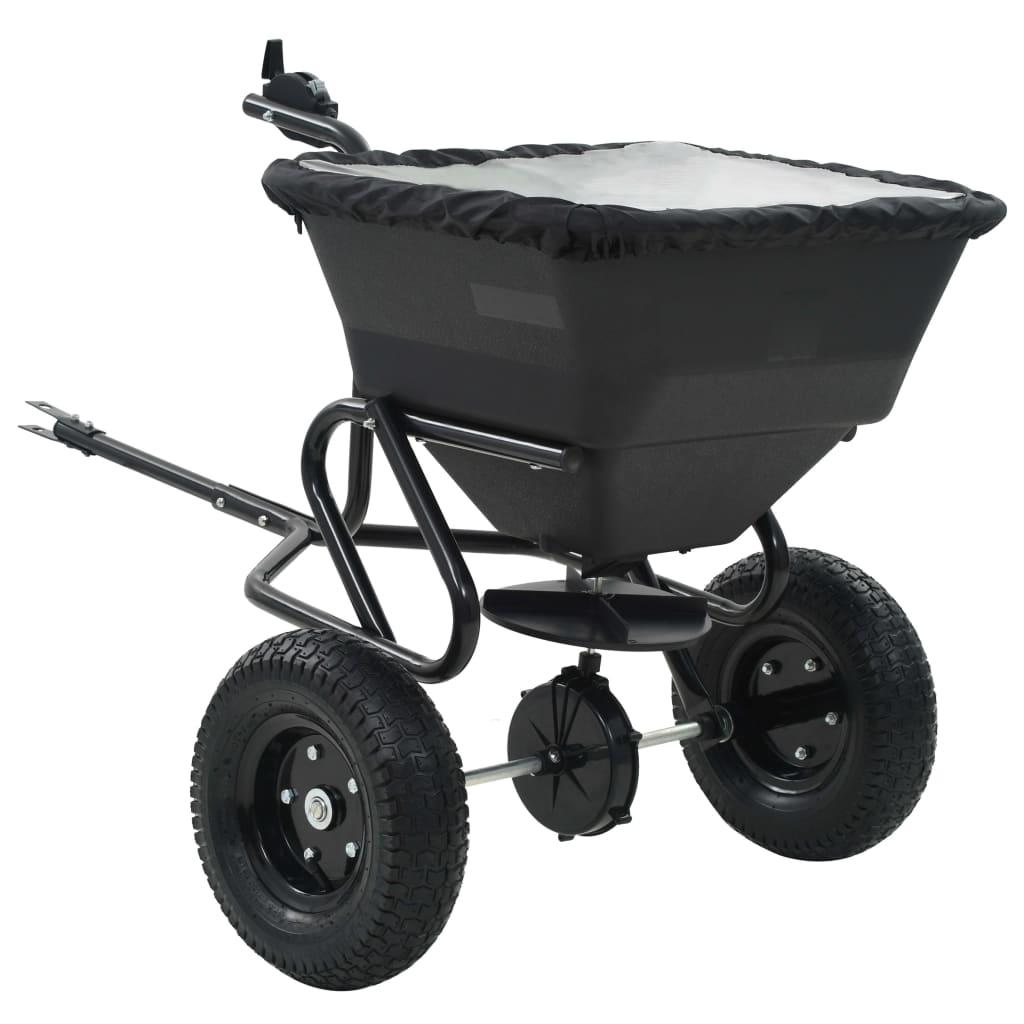 Saltspreder strøtrækvogn PVC og stål 125 x 74 x 79 cm 45 l
