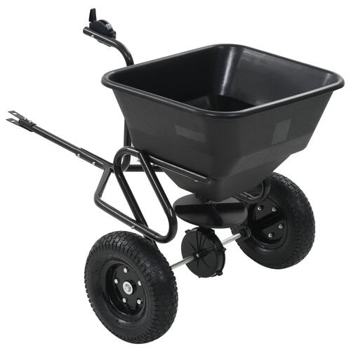 Saltspreder strøtrækvogn PVC og stål 125 x 74 x 79 cm 45 l