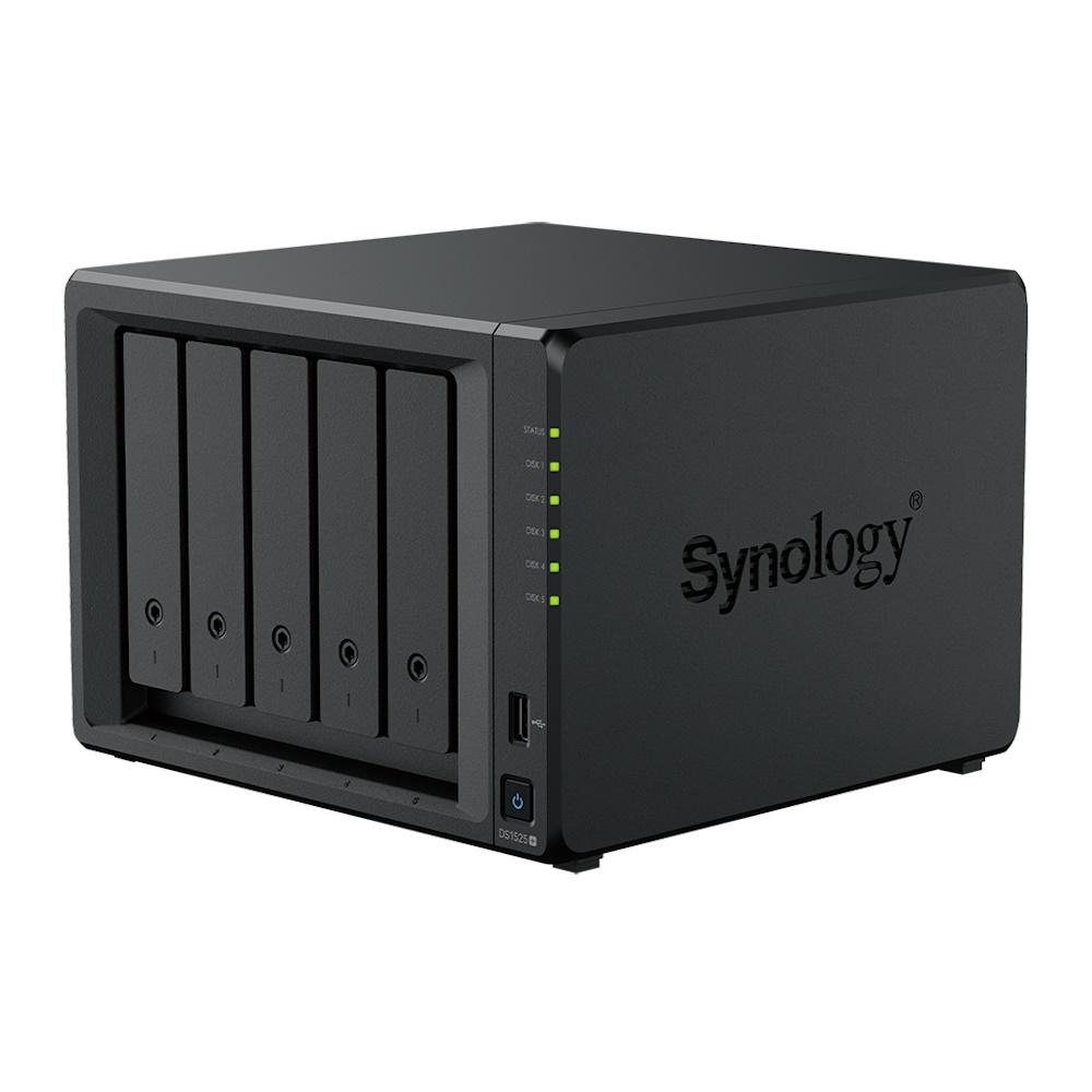 NAS server Synology DiskStation DS1525+ 5-bay - Ryzen Embedded V1500B, 8 GB DDR4, sort billede