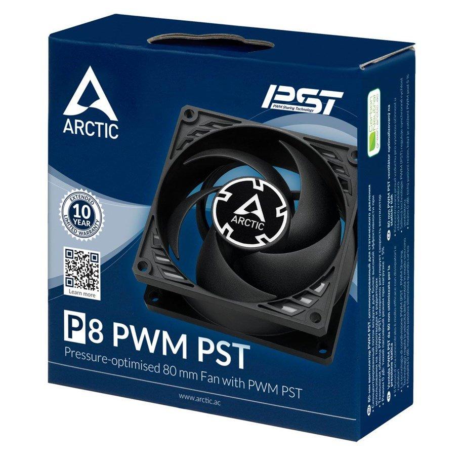 PC-blæser ARCTIC P8 PWM PST 80 mm - sort (1-pak) billede