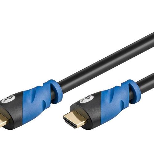 HDMI-kabel 2.0 Goobay Premium 3 m – sort/blå