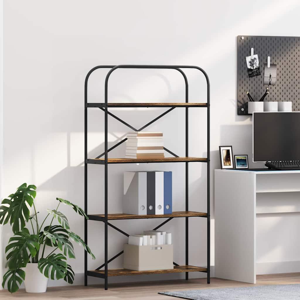 Bogreol Røget eg 80 x 30 x 146 cm Konstrueret træ